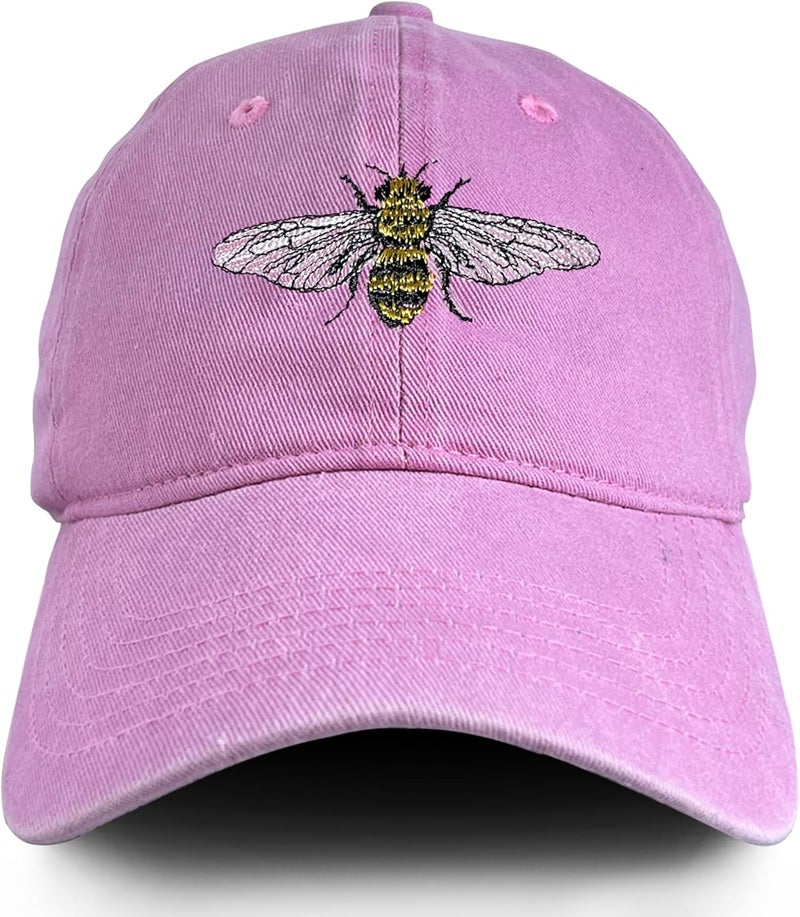 RLQWTKV Flamingo Beach Palm Tree Baseball Hat for Women Men Bees Adjustable Embroidered Cap - Image 1